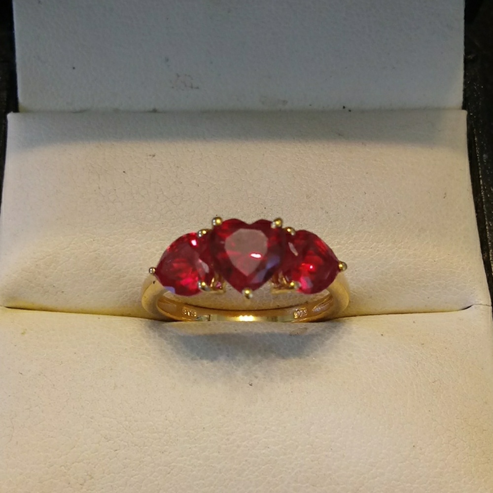 3.00ctw Lab Created Ruby 14kt Gold/925